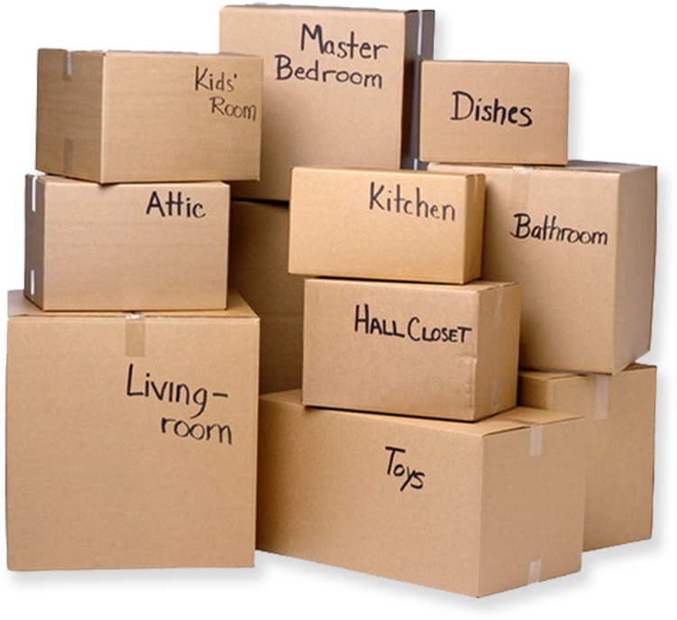 labelled moving boxes